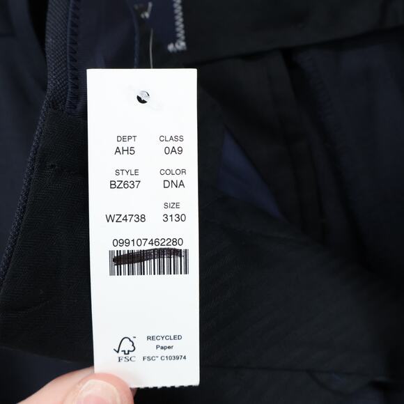 J.Crew Men Crosby Classic Fit Suit Pant Italian Worsted Wool Dark Navy 31x30 NWT - Picture 6 of 9